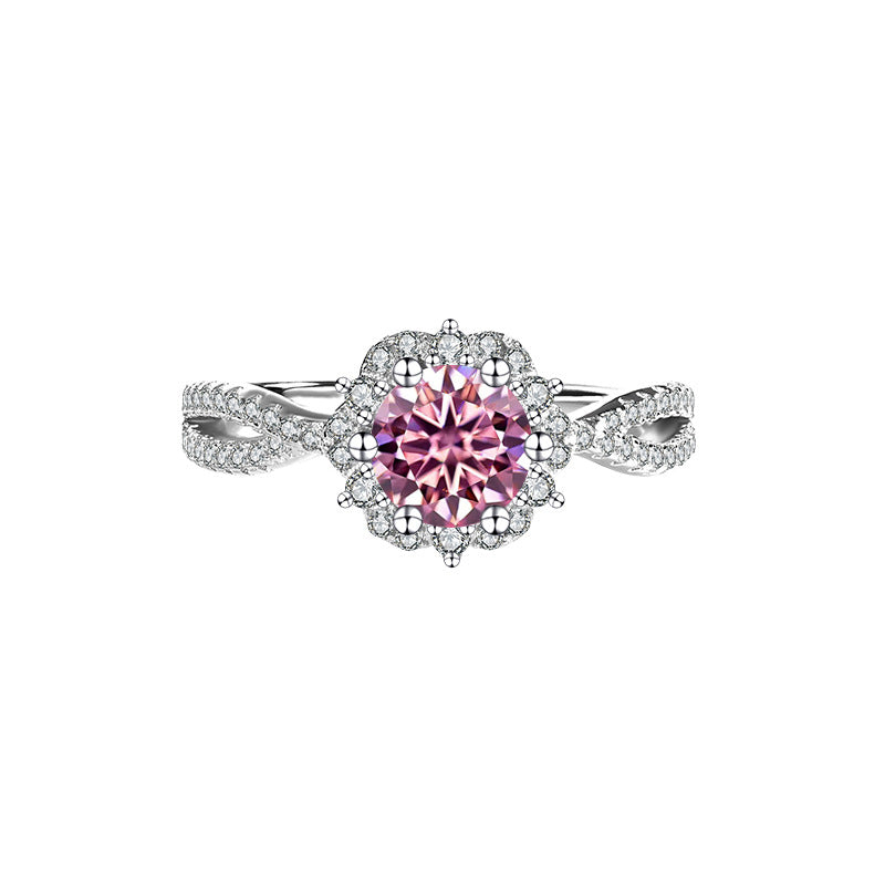 Cross-Border S925Sterling Silver Princess Elsa One Carat D Moissanite Diamond Ring for Women, Internet Celebrity Versatile Jewelry Wholesale
