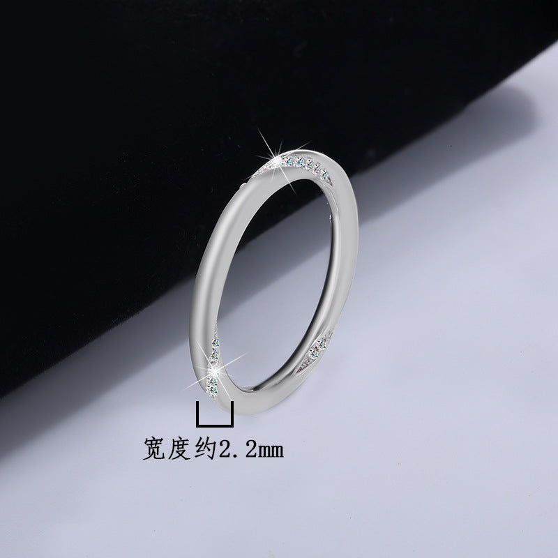 S925Sterling Silver Moissanite Mobius Ring Simple Full Diamond Women's Ring Fashion High-end Ring Factory Wholesale