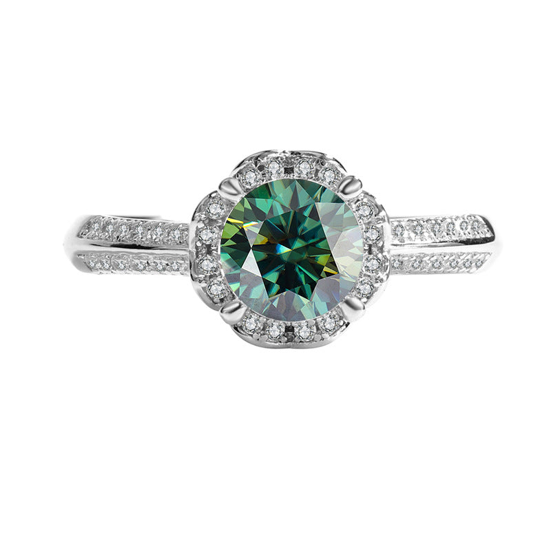 925Pure Moissanite Silver Moissanite Diamond Handheld Flower Women's Ring Rose Fashion Classic Jewelry Manufacturer Wholesale