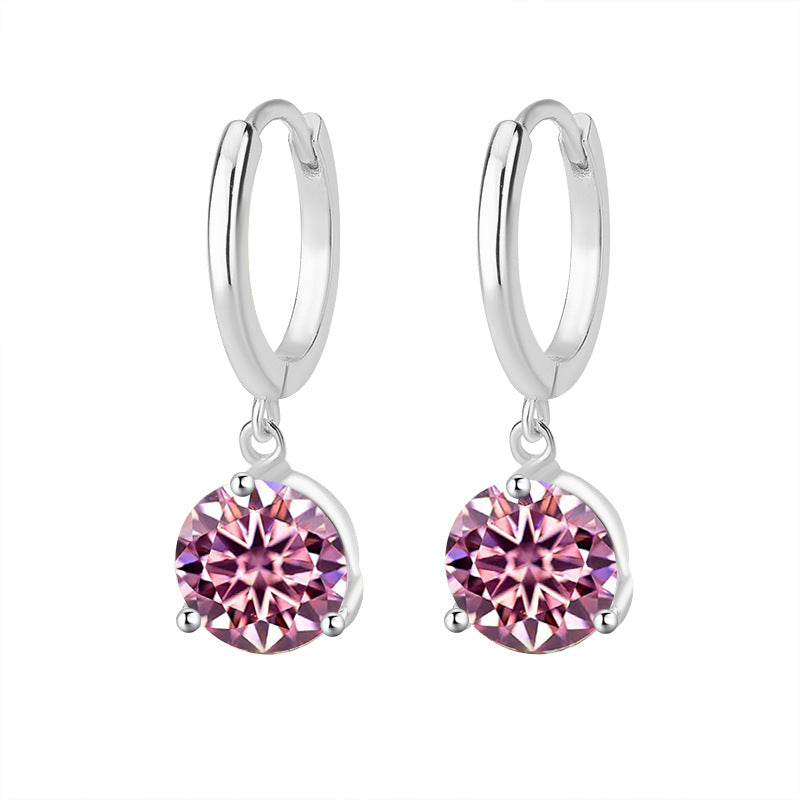 Best seller in europe and america S925Sterling Silver Three-Claw Earrings Moissanite Fashion Simple Earrings Moissanite Studs Factory Wholesale