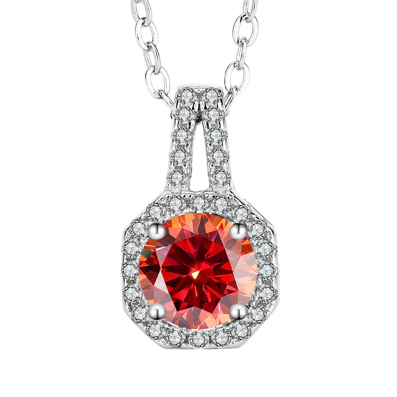 s925Sterling Silver1Clamoissanite Pendant Necklace Silver Pendant Women's Style T Home Square Diamond Pendant Jewelry Live Wholesale