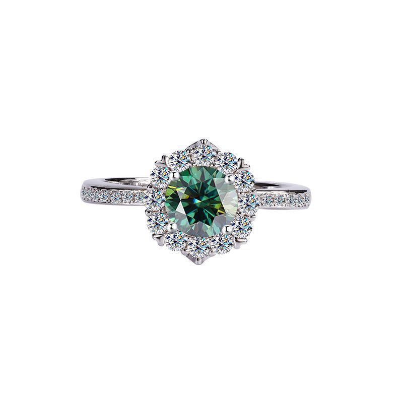 S925Silver Moissanite Galaxy Diamond Ring for Women, Platinum Plated, Proposal, Wedding, Princess, Radiant Star Diamond Ring Wholesale