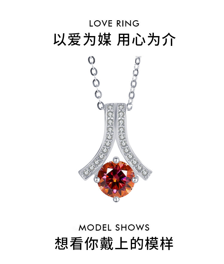 s925Sterling Silver Herringbone Necklace Silver Pendant Moissanite Necklace for Women Classic Fashion Collarbone Chain In Stock Wholesale