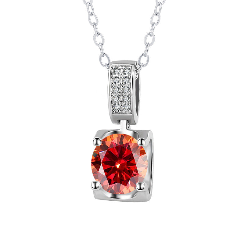 s925Sterling Silver Platinum Plated Micro Inlaid Bull Head Silver Pendant Moissanite Necklace for Women Classic Fashion Collarbone Chain Wholesale