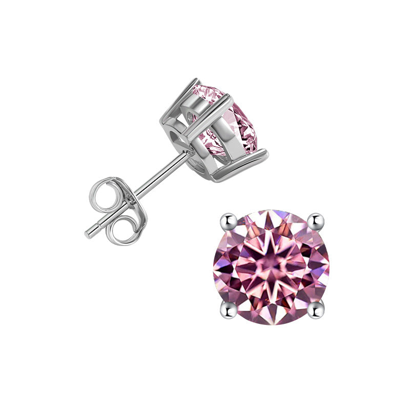 Exclusive for cross-border s925Silver Genuine Moissanite Four-Prong Earrings Elegant Simple Moissanite Gift Earrings Source