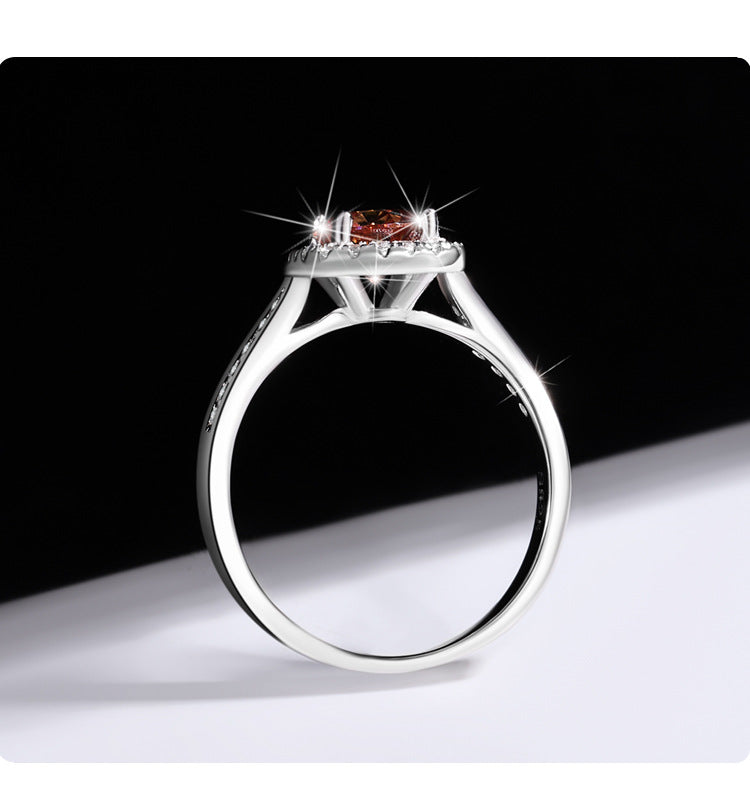 S925Sterling Silver Colorful Moissanite Ring for Women Princess Cut Baguette Sterling Silver Diamond Imitation Proposal Engagement Wedding Diamond Ring