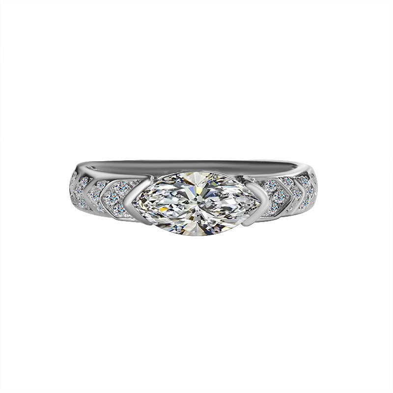 Europe and america cross border S925Silver Eye of Horus 1Clara Eye Moissanite Ring Hip-Hop American Style Unisex