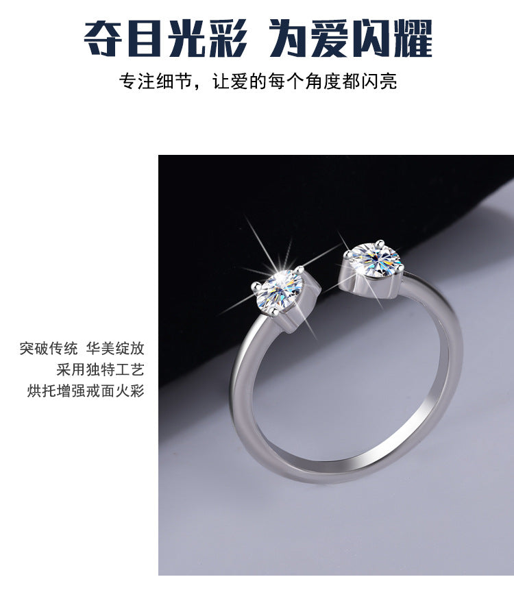 S925Sterling Silver Couple Matching Rings for Women, Moissanite Diamond Set Rings, Stackable Rings, High-end Women's Rings, Factory Wholesale