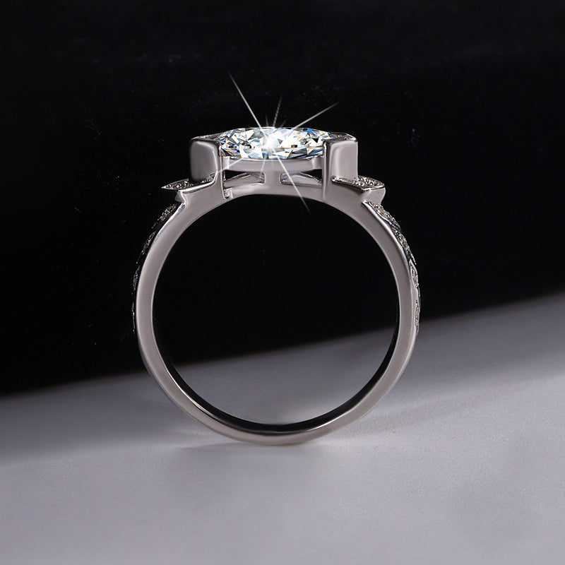 Europe and america cross border S925Silver Eye of Horus 1Clara Eye Moissanite Ring Hip-Hop American Style Unisex