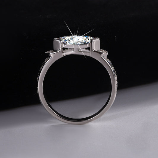 Europe and america cross border S925Silver Eye of Horus 1Clara Eye Moissanite Ring Hip-Hop American Style Unisex