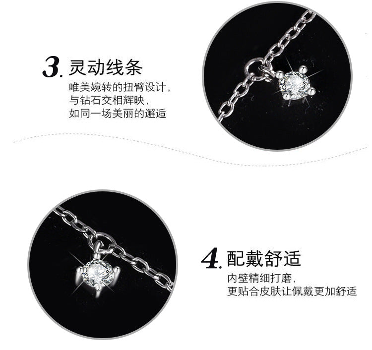 Cross-border Sparkling Moissanite Graff Collarbone Chain s925Sterling Silver1.1Carat Necklace Women's Light Luxury Fashion Accessories