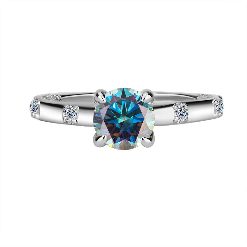 Exclusive for cross-border S925Pure Silver Moissanite Sun Never Sets Women's Diamond Ring Fashion Light Luxury Style Women's Wedding Ring Wholesale