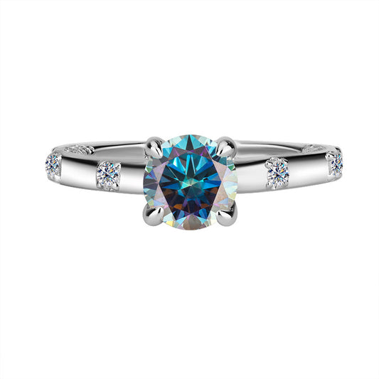 Exclusive for cross-border S925Pure Silver Moissanite Sun Never Sets Women's Diamond Ring Fashion Light Luxury Style Women's Wedding Ring Wholesale