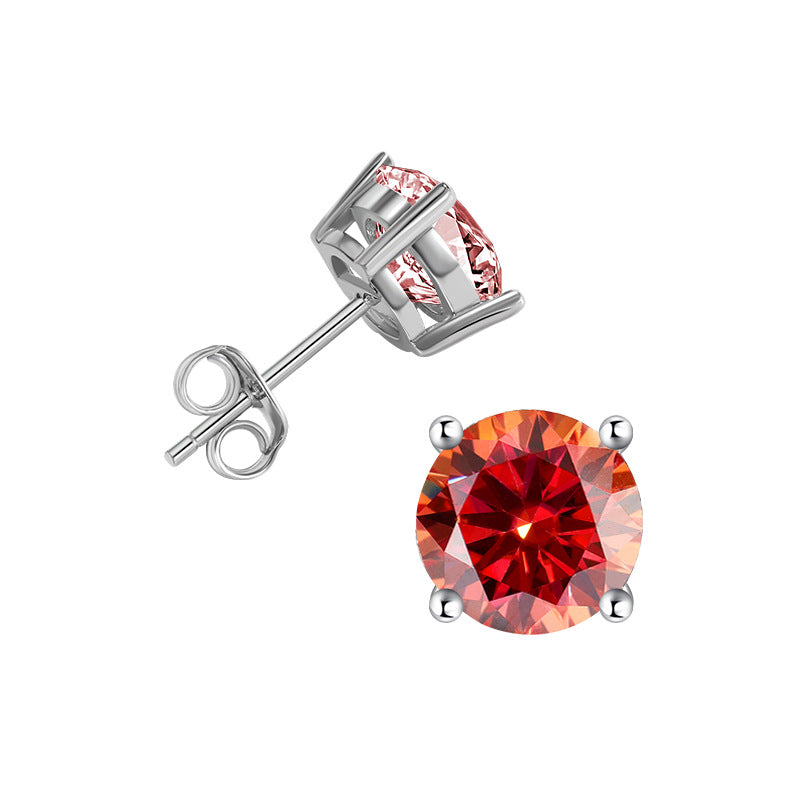 Exclusive for cross-border s925Silver Genuine Moissanite Four-Prong Earrings Elegant Simple Moissanite Gift Earrings Source