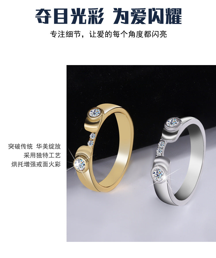 Cross-border hot selling S925Sterling Silver Cupid Moissanite Ring for Women Moissanite Women's Ring Wedding Band Factory Wholesale