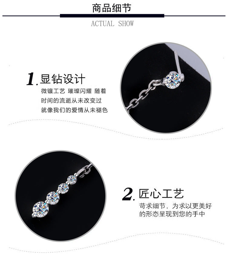 Cross-Border Wholesale S925Sterling Silver Moissanite Tassel Earrings Long Fashion High-end Moissanite Earrings Factory Wholesale