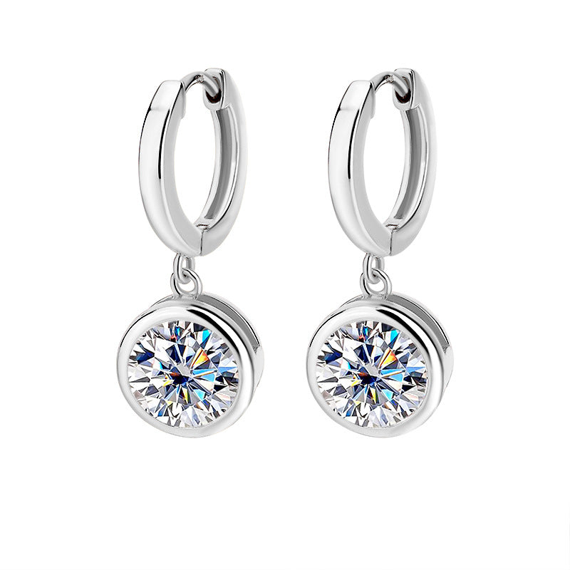 Cross-Border S925Silver Moissanite Bubble Earrings Moissanite Stud Earrings for Women High-end Fashion Simple Earrings Factory Wholesale