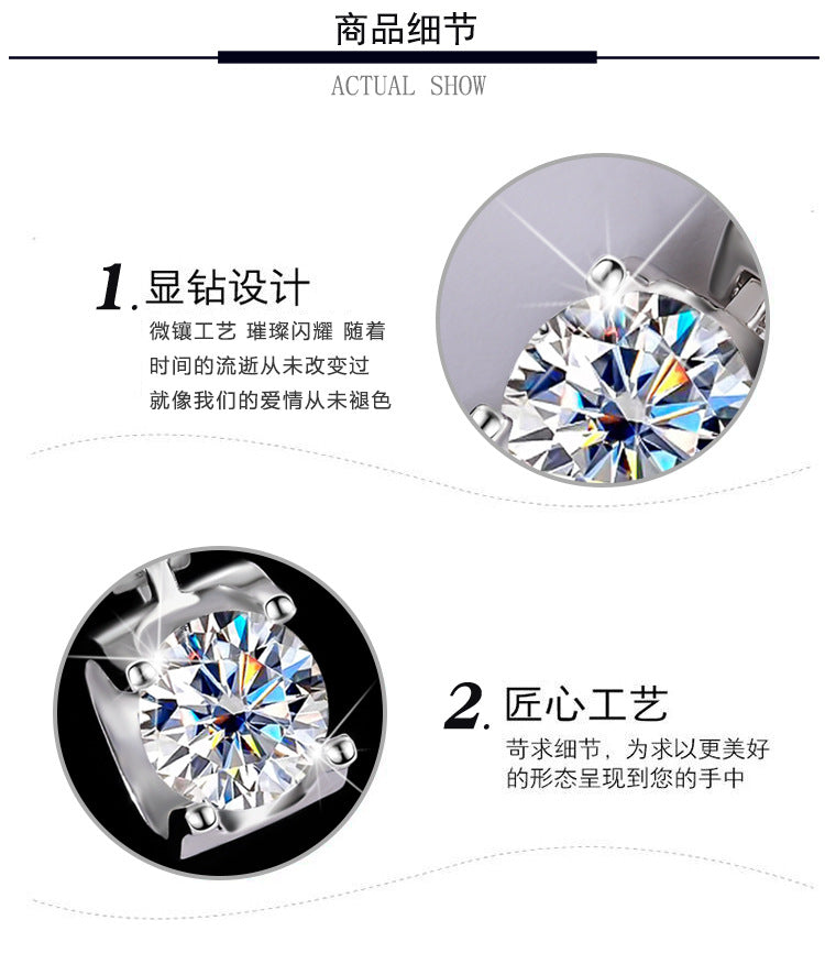 s925Sterling Silver Platinum Plated Micro Inlaid Bull Head Silver Pendant Moissanite Necklace for Women Classic Fashion Collarbone Chain Wholesale
