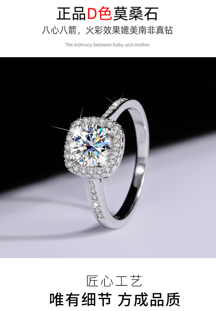 S925Sterling Silver Moissanite Couple Rings for Men and Women, Moissanite Jewelry for Proposal and Wedding, Wholesale from Factory Source