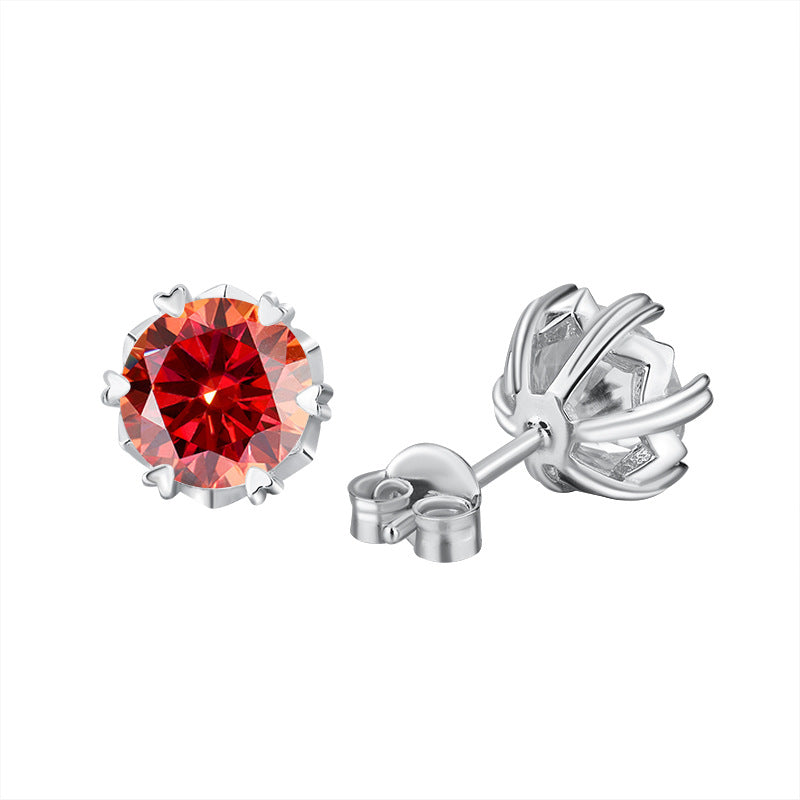 Cross-border hot selling S925Silver Genuine Moissanite Snowflake Earrings Elegant Simple Moissanite Ear Jewelry Factory Wholesale