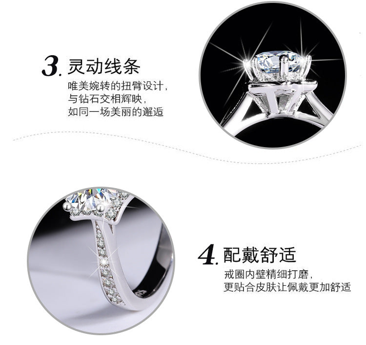 S925Pure Silver Genuine Moissanite Hexagram Diamond Ring for Women Couple Rings Wedding Proposal Birthday Gift for Girlfriend