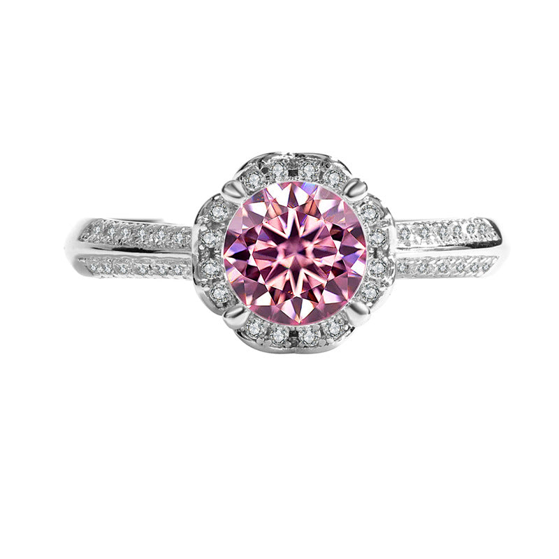 925Pure Moissanite Silver Moissanite Diamond Handheld Flower Women's Ring Rose Fashion Classic Jewelry Manufacturer Wholesale
