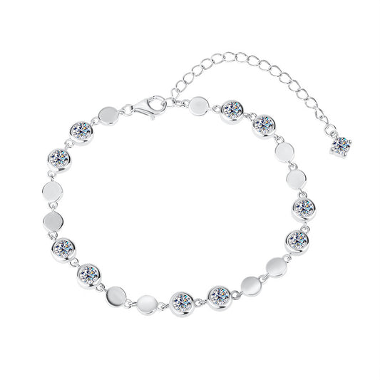 Cross-Border S925Pure Silver Sparkling Moissanite Bracelet High Fashion Exquisite Moissanite Jewelry Factory Wholesale