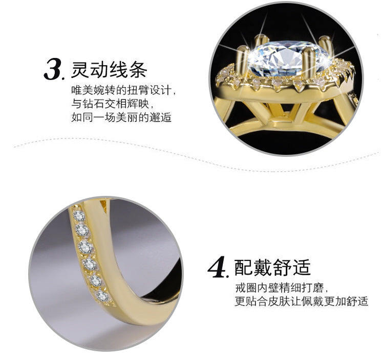 Cross-Border925Genuine Silver D Moissanite Ring for Women, Luxurious Diamond Square Bag, Couple Rings, Proposal and Wedding Diamond Ring