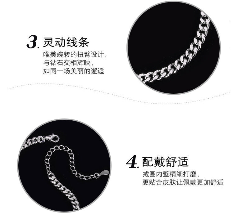 Exclusive for cross-border S925Sterling Silver Moissanite Bubble Bracelet Moissanite Light Luxury Fashion Simple Chain Factory Wholesale