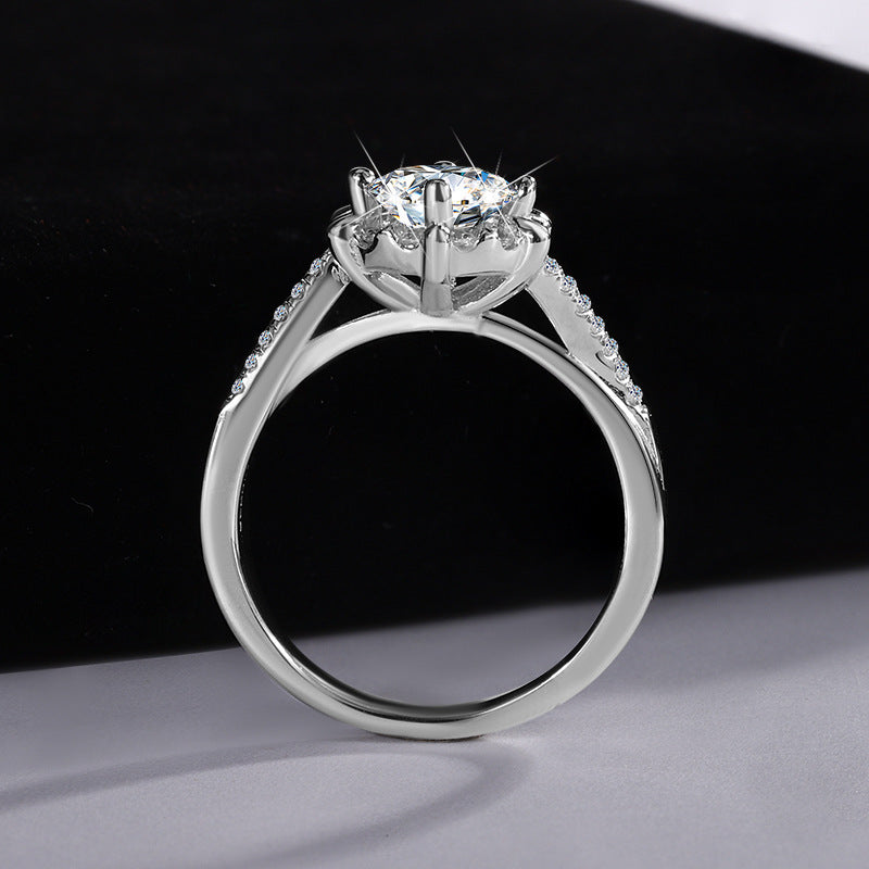 Hot Sale S925Sterling Silver Ring for Women with Moissanite Star Weave Twist Armband, High-end Moissanite Diamond Women's Ring, Factory Wholesale