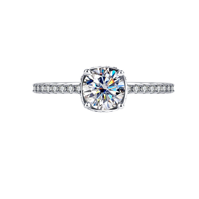 s925Sterling Silver Sunset Color Moissanite Ring for Women, TikTok Popular Fashion Wedding Ring, Live Wholesale