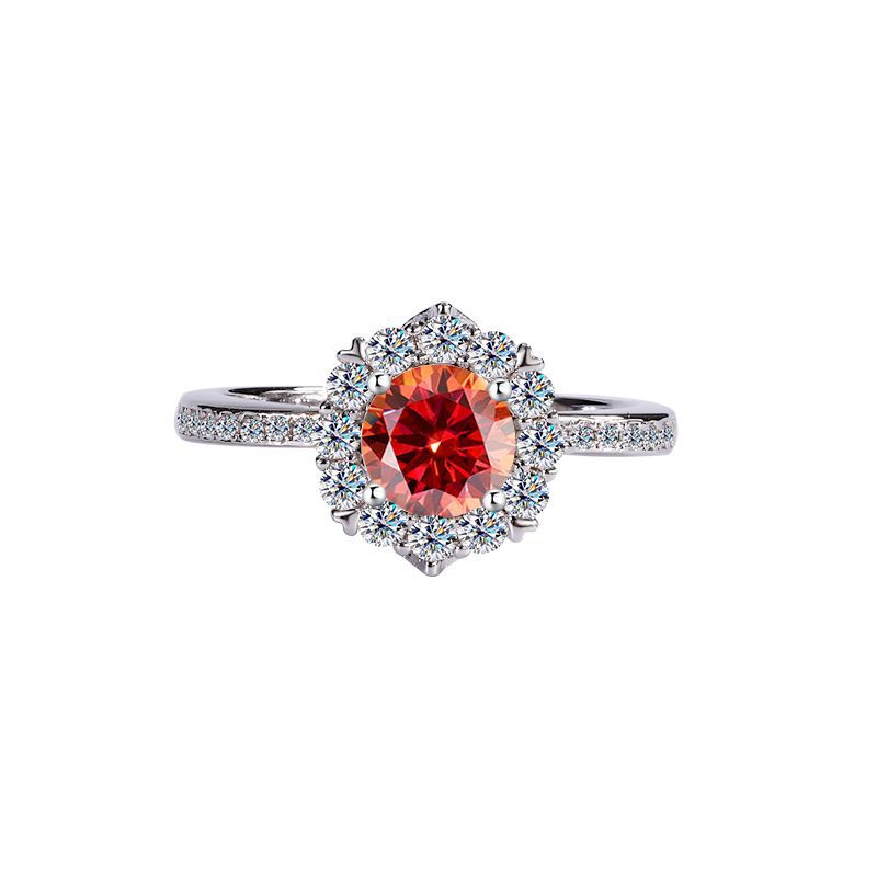 S925Silver Moissanite Galaxy Diamond Ring for Women, Platinum Plated, Proposal, Wedding, Princess, Radiant Star Diamond Ring Wholesale