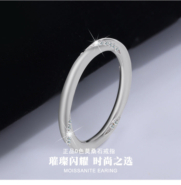 S925Sterling Silver Moissanite Mobius Ring Simple Full Diamond Women's Ring Fashion High-end Ring Factory Wholesale
