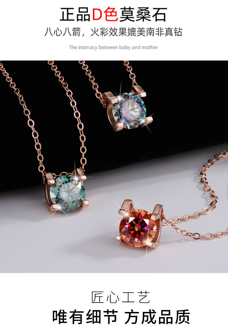 s925Sterling Silver Colorful Moissanite Diamond Bull Head Necklace for Women Classic Pendant Women's Fashion Hot Sale Clavicle Chain Wholesale