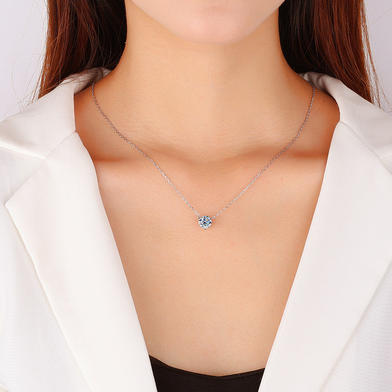 S925Sterling Silver Classic Three-Claw Necklace Non-Fading Women's Pendant Light Luxury Fashion High-End Clavicle Chain Factory Wholesale