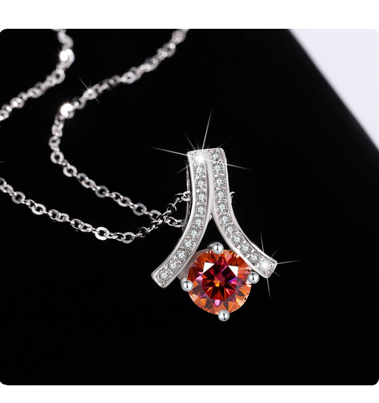 s925Sterling Silver Herringbone Necklace Silver Pendant Moissanite Necklace for Women Classic Fashion Collarbone Chain In Stock Wholesale