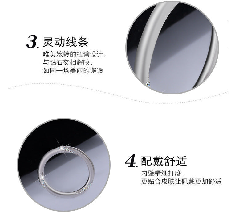 S925Sterling Silver Moissanite Mobius Ring Simple Full Diamond Women's Ring Fashion High-end Ring Factory Wholesale