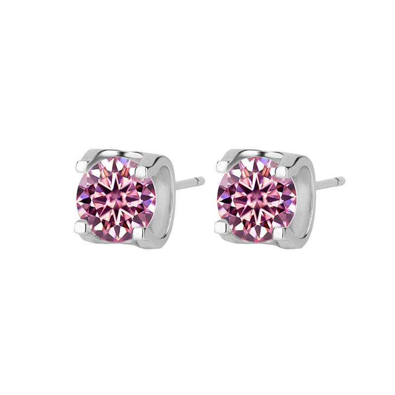s925Genuine Moissanite Bull Head Earrings1Carat Temperament Simple Moissanite Gift Earrings Live Streaming Source