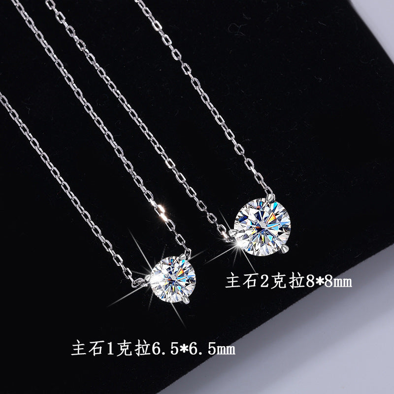 S925Sterling Silver Classic Three-Claw Necklace Non-Fading Women's Pendant Light Luxury Fashion High-End Clavicle Chain Factory Wholesale