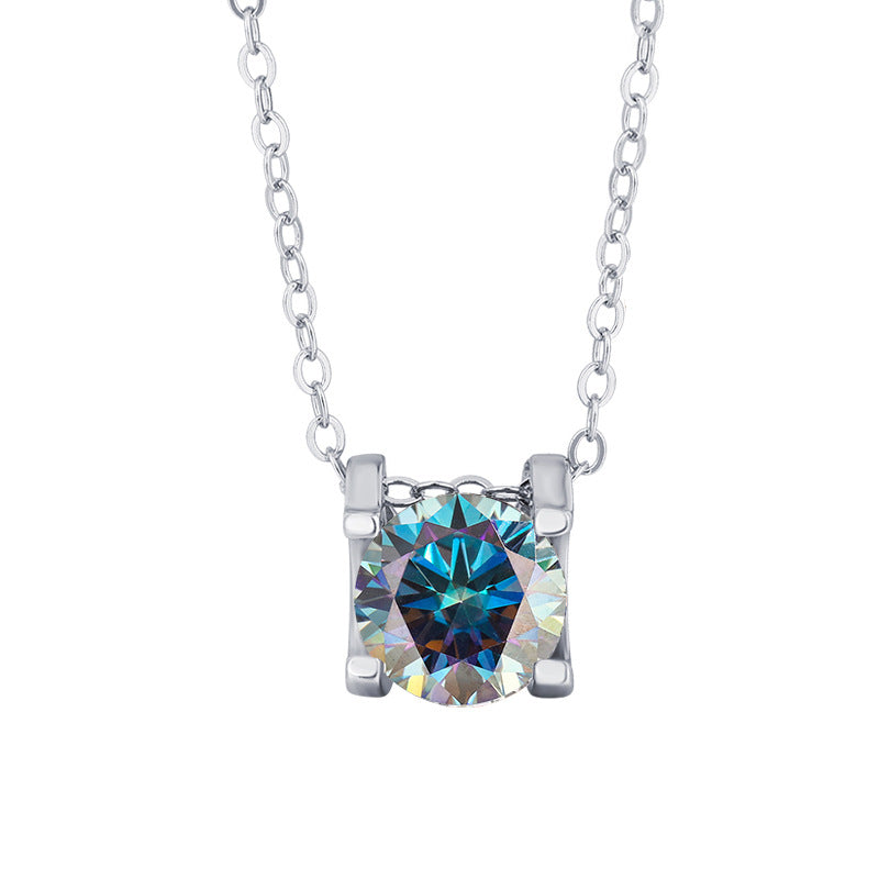 s925Pure Silver Bull Head Necklace Silver Pendant Moissanite Necklace for Women Classic Fashion Collarbone Chain In Stock Wholesale