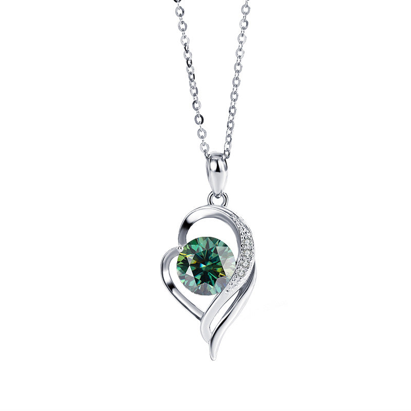 925Sterling Silver VVS1Level Moissanite Diamond Love You Forever One Carat Diamond Necklace Light Luxury Versatile Collarbone Chain