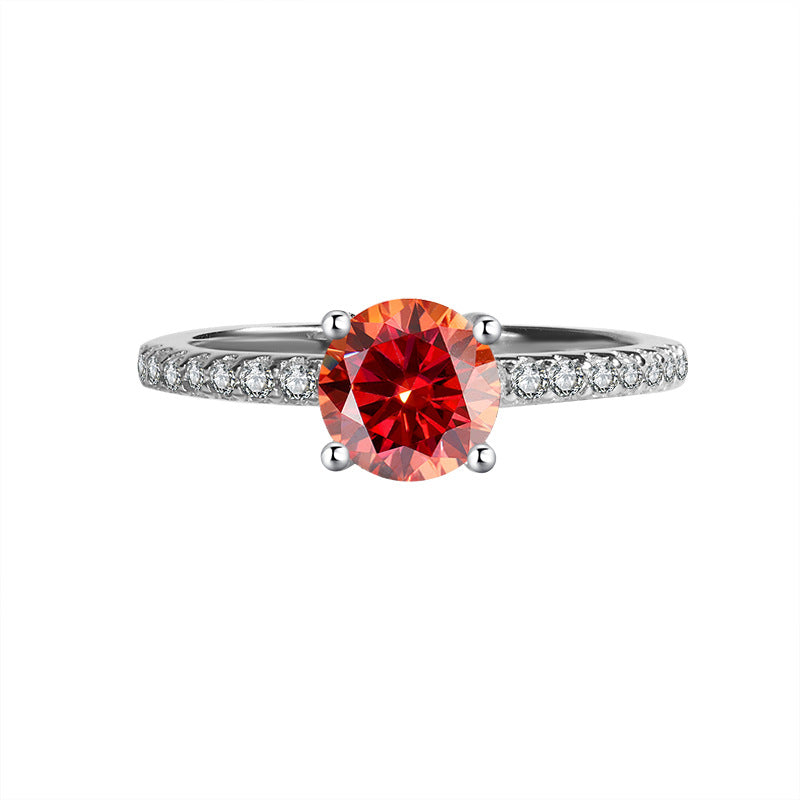 Exclusive for cross-border S925Silver Simple Four-Prong Moissanite High-End Fashion Birthday Gift Wedding Ring Factory Wholesale