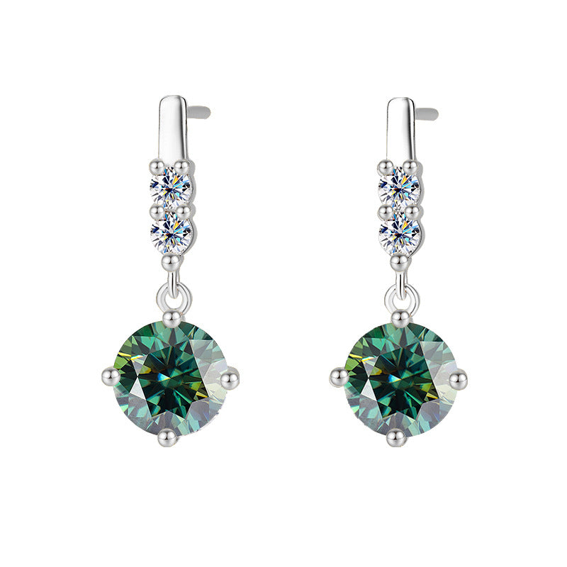 Factory direct sales S925Silver Tassel Dynamic Earrings Moissanite Stud Earrings for Women Moissanite Earrings Exquisite Craftsmanship Wholesale