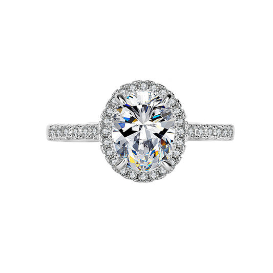 925Pure Silver Genuine Moissanite Diamond Ring2Carat Couple Rings Wedding Proposal Birthday Gift Rings for Girlfriend