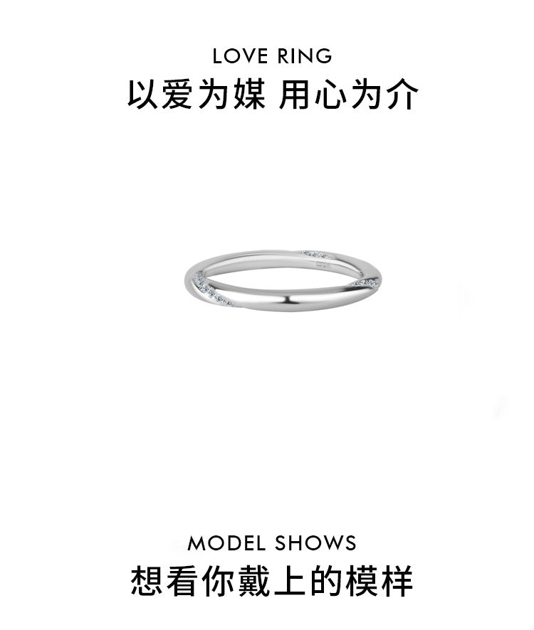 S925Sterling Silver Moissanite Mobius Ring Simple Full Diamond Women's Ring Fashion High-end Ring Factory Wholesale