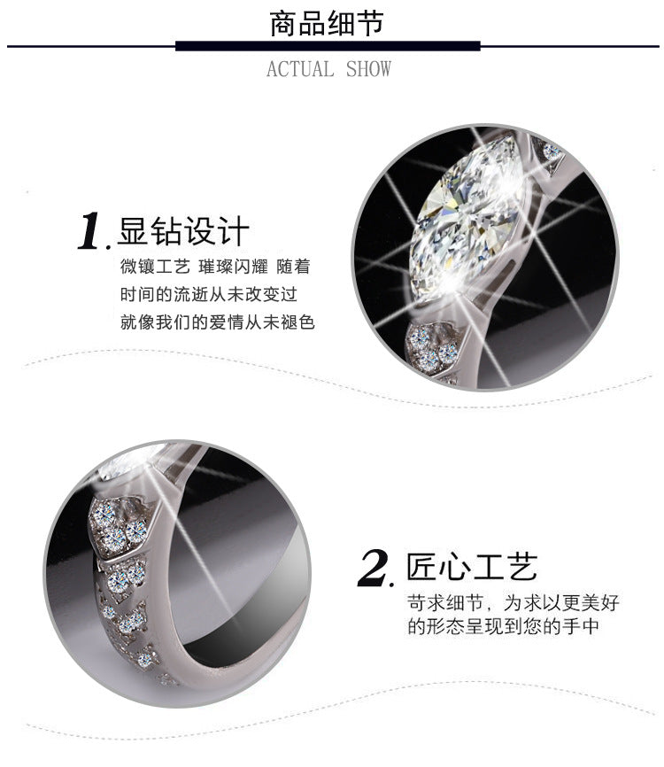 Europe and america cross border S925Silver Eye of Horus 1Clara Eye Moissanite Ring Hip-Hop American Style Unisex