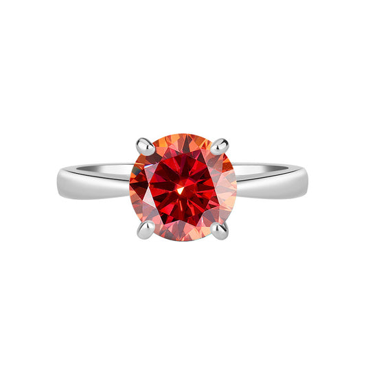 S925Sterling Silver Ring Classic Four-Prong Moissanite Ring Women's Crown Proposal Ring Wholesale