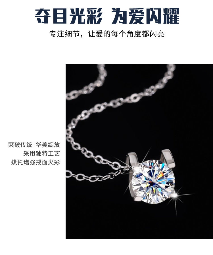 s925Pure Silver Bull Head Necklace Silver Pendant Moissanite Necklace for Women Classic Fashion Collarbone Chain In Stock Wholesale