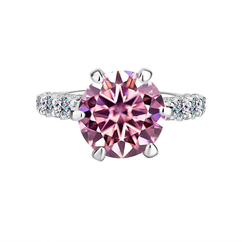 S925Silver Luxury Inlaid Moissanite White Moonlight Ring Light Luxury Exquisite Fashion High-end Goddess Style Women's Ring Factory Wholesale