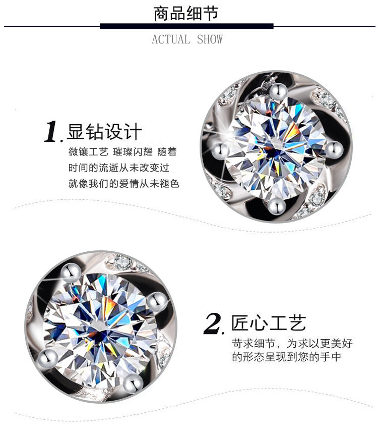 s925Sterling Silver Four-Leaf Clover Necklace Silver Pendant Moissanite Necklace for Women Classic Fashion Collarbone Chain In Stock Wholesale